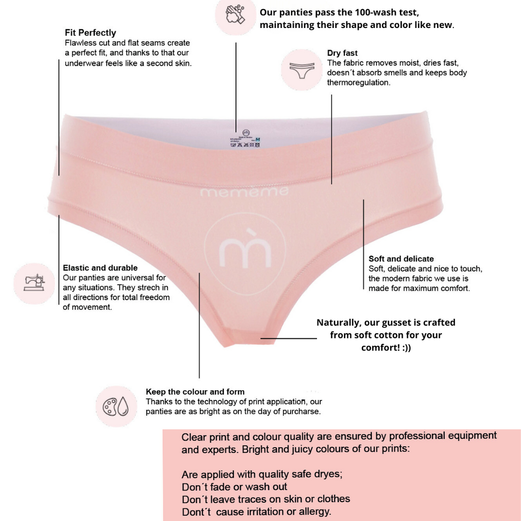 Memème Women’s Ultra-Comfortable SWEET ME - Honey - Panties | Breathable Cotton Crotch, Stretchy Fit, No Elastic Bands